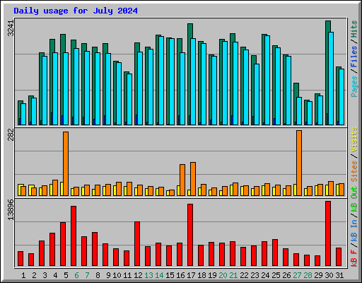 Daily usage for July 2024