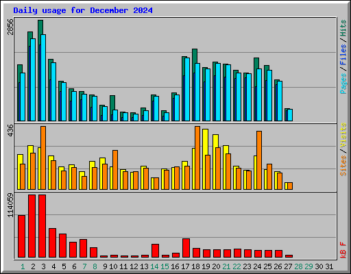 Daily usage for December 2024