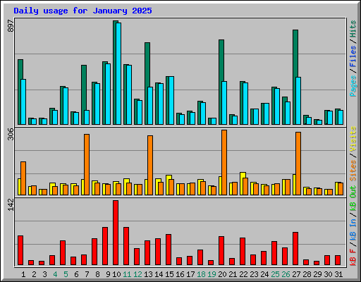 Daily usage for January 2025